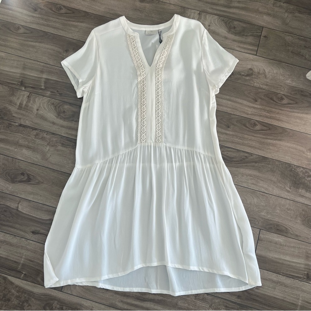 Kaffe White Flowy Dress - Size L (40)